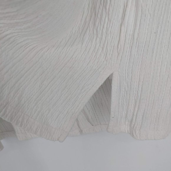 Anthropologie Cream Crepe Wrinkle Knit Button Back Viscose Montauk Tank Top XL - Picture 7 of 13